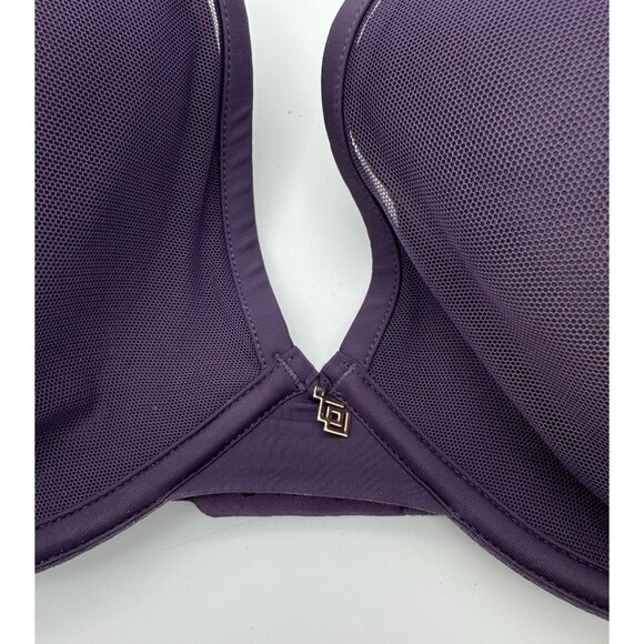 ThirdLove 24/7 Uplift Plunge Bra Purple Mesh Underwire Lightly Padded 34D 1/2 - Picture 3 of 5